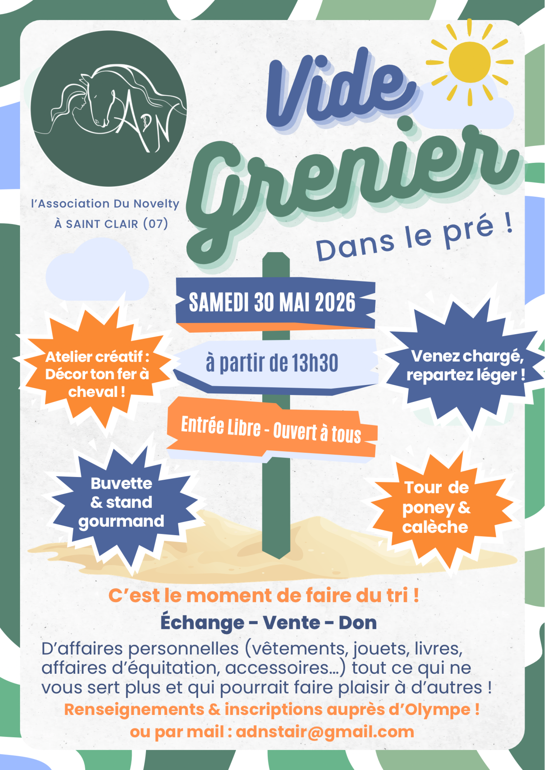 vide grenier dans le pré